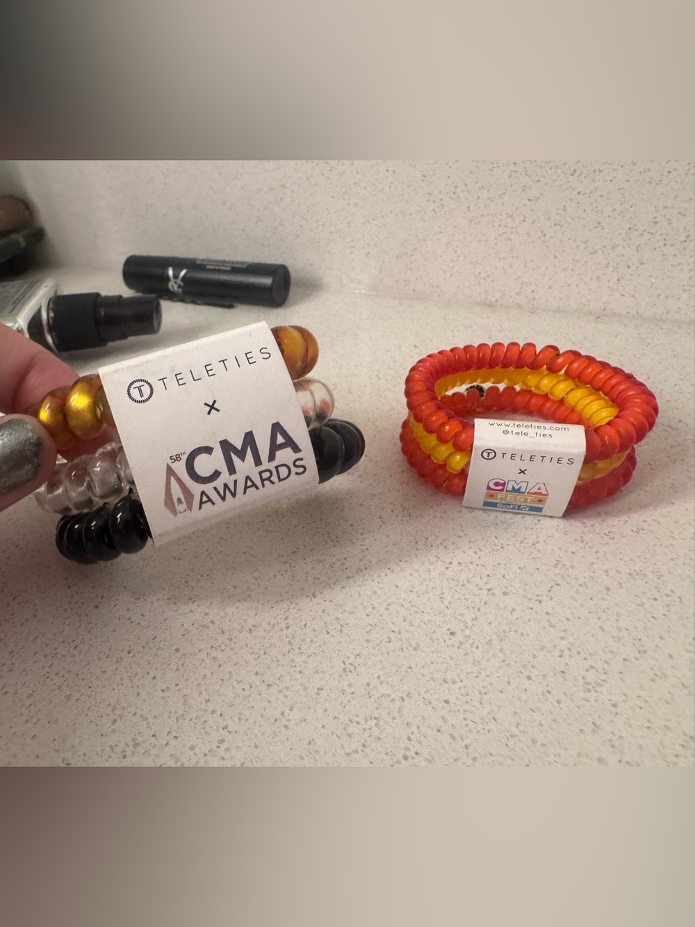 Teleties CMA Awards Coiled Hair Ties - Red & Yellow